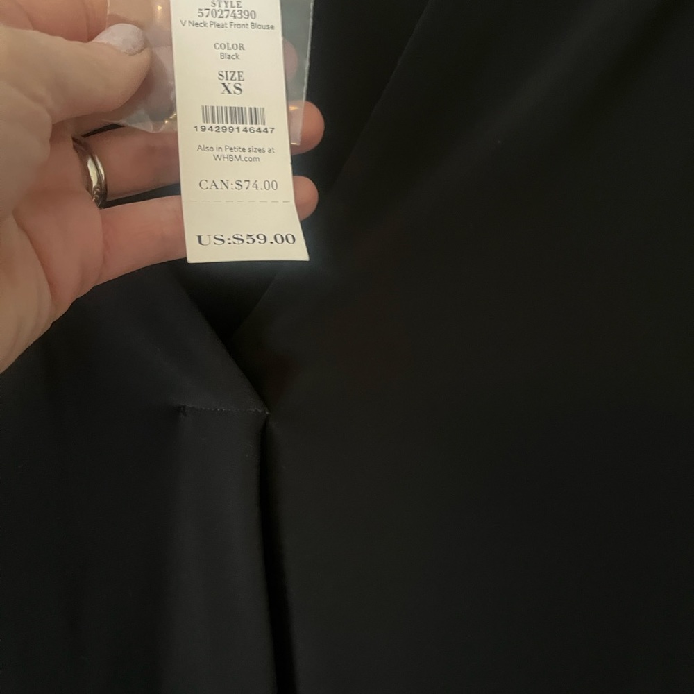 WHBM slinky blouse, black, xs - Picture 4 of 4